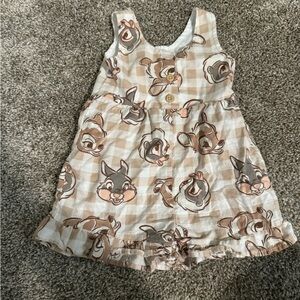 Disney Bambi brown gingham print cotton romper size 12 month